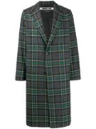 Mcq Alexander Mcqueen Checked Single Breasted Coat - Grey