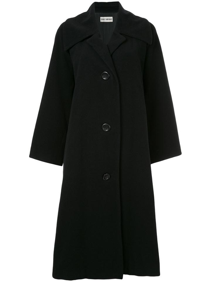 Issey Miyake Vintage Single Breasted Coat - Black