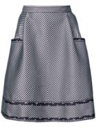 Carolina Herrera A Line Skirt With Pocket And Ruffled Trim Details -