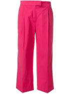 Twin-set Wide Leg Cropped Pants - Pink & Purple