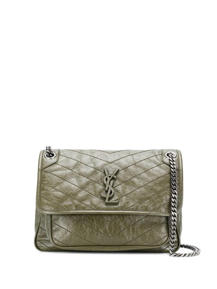 Saint Laurent Logo Shoulder Bag - Green