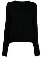Mm6 Maison Margiela Ribbed Crew Neck Jumper - Black