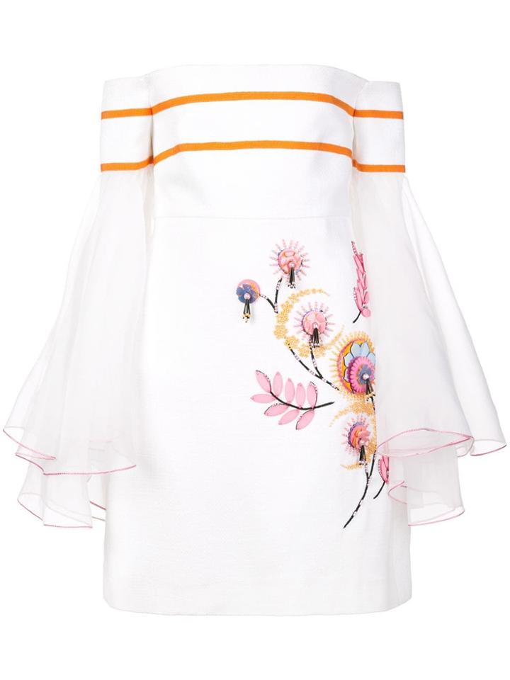 Carolina Herrera Floral Embellished Dress - White