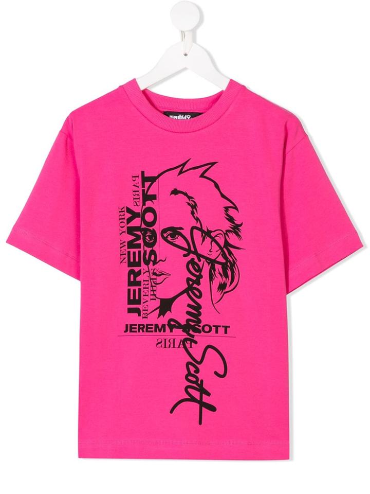 Jeremy Scott Junior Logo T-shirt - Pink & Purple