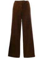 Massimo Alba Flared Plush Trousers - Brown