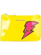 Dsquared2 Punk Patch Pouch, Women's, Yellow/orange, Patent Leather