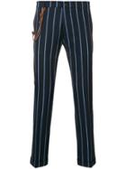 Berwich Striped Slim-fit Trousers - Navy