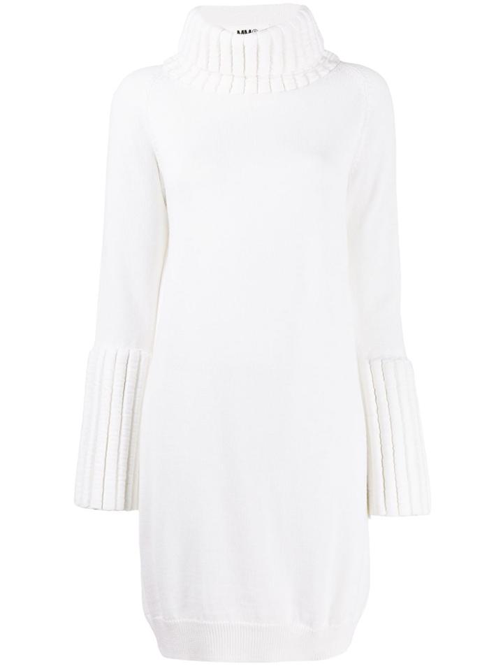 Mm6 Maison Margiela Knitted Turtle Neck Dress - White