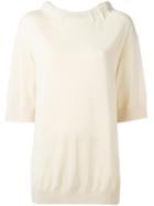 Marni - Drawstring Collar Blouse - Women - Silk/cotton - 42, Nude/neutrals, Silk/cotton