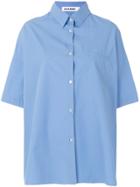 Jil Sander Short Sleeve Poplin Shirt - Blue