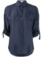 Brunello Cucinelli Tailored Buckle Sleeved Shirt - Blue