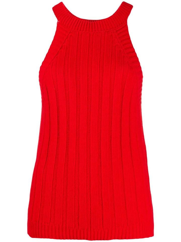 Jejia Knitted Ribbed Top - Red