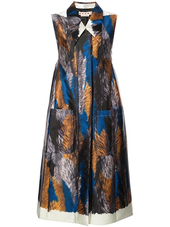 Marni Fuzzy Print Coat - Multicolour