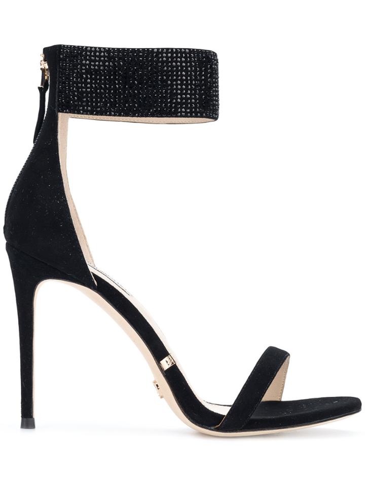 Gianni Renzi Beaded Ankle Strap Sandals - Black