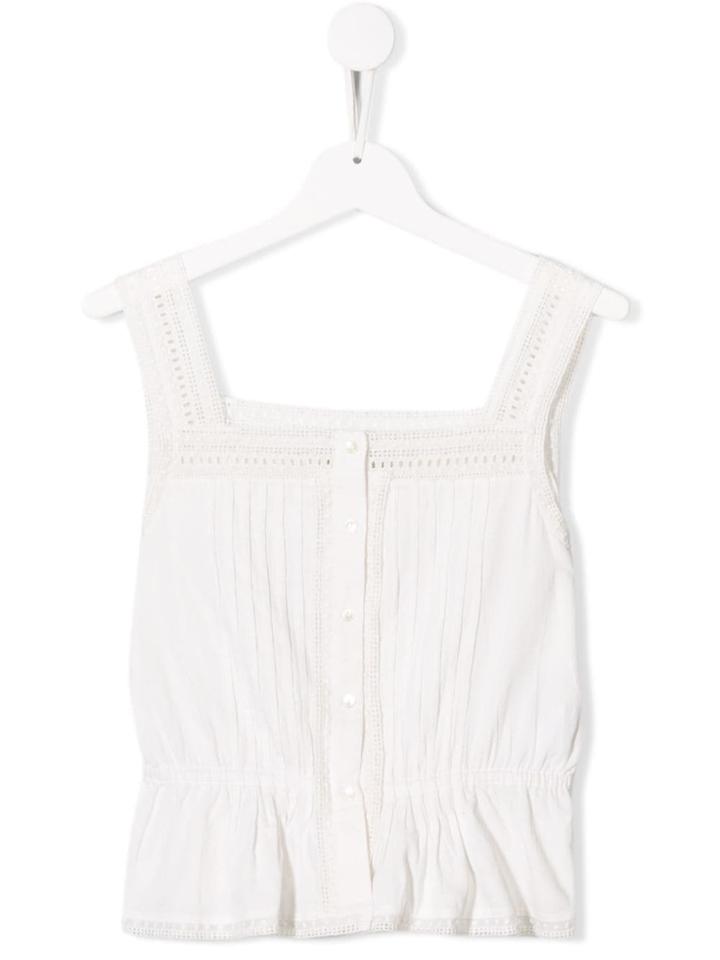Bonpoint Eyelet Trim Blouse - White