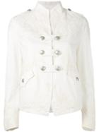Ermanno Scervino - Fitted Jacket - Women - Cotton - 42, Women's, White, Cotton