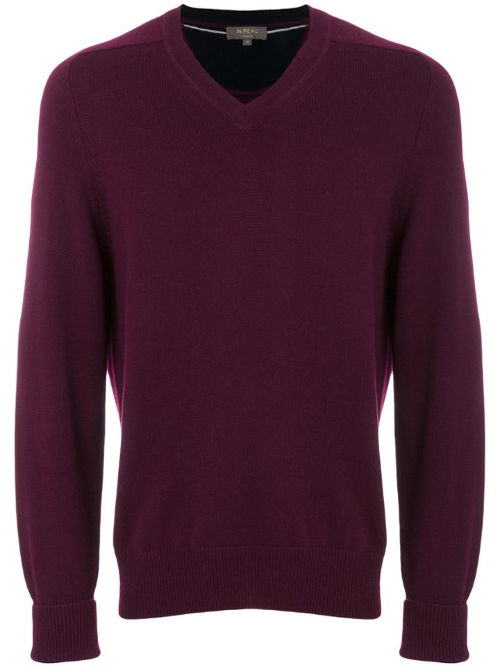 N.peal The Mayfair V-neck Jumper - Red