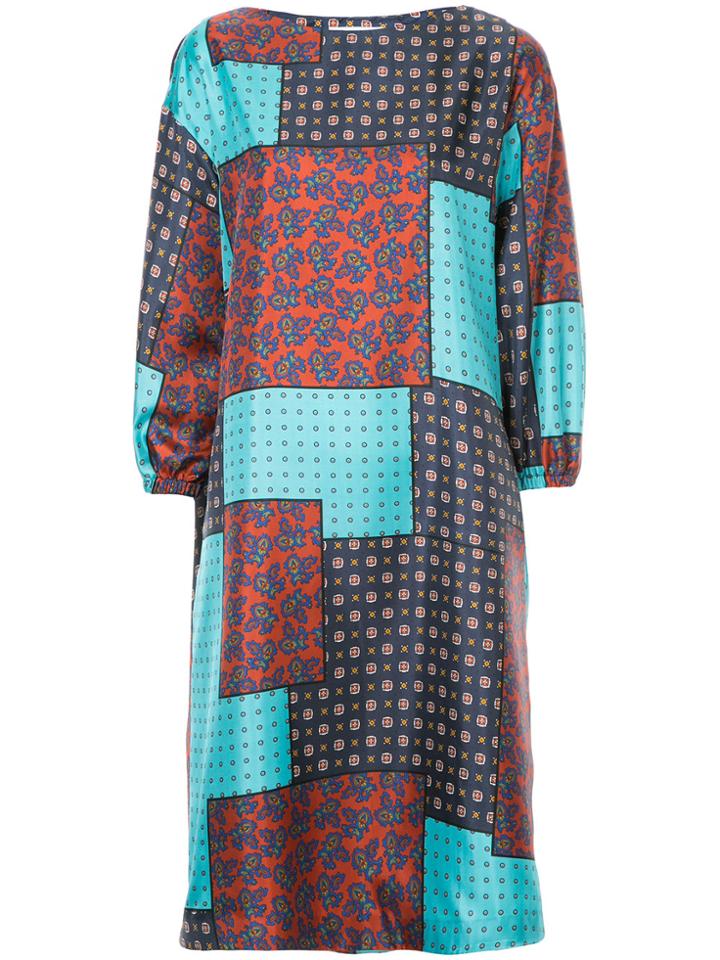 Astraet Patch-work Flared Dress - Multicolour