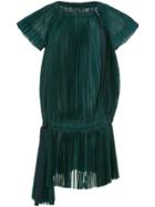 Sacai Asymmetric Pleated Dress - Green