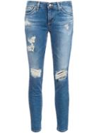 Ag Jeans Distressed Skinny Jeans, Women's, Size: 27, Blue, Cotton/polyurethane
