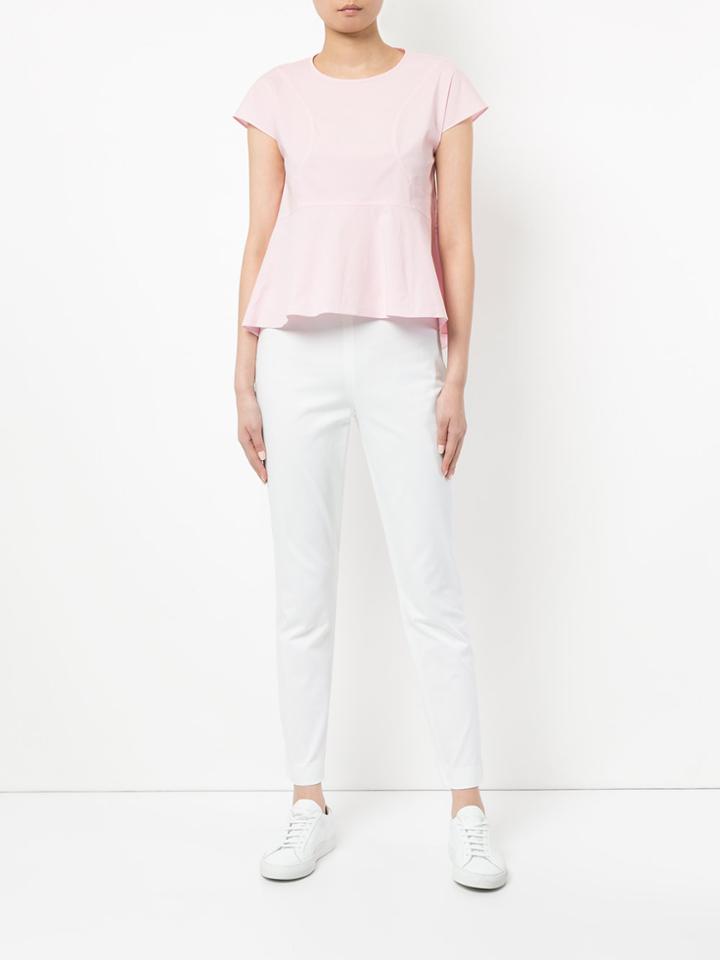 Jil Sander Navy Peplum Blouse - Pink & Purple