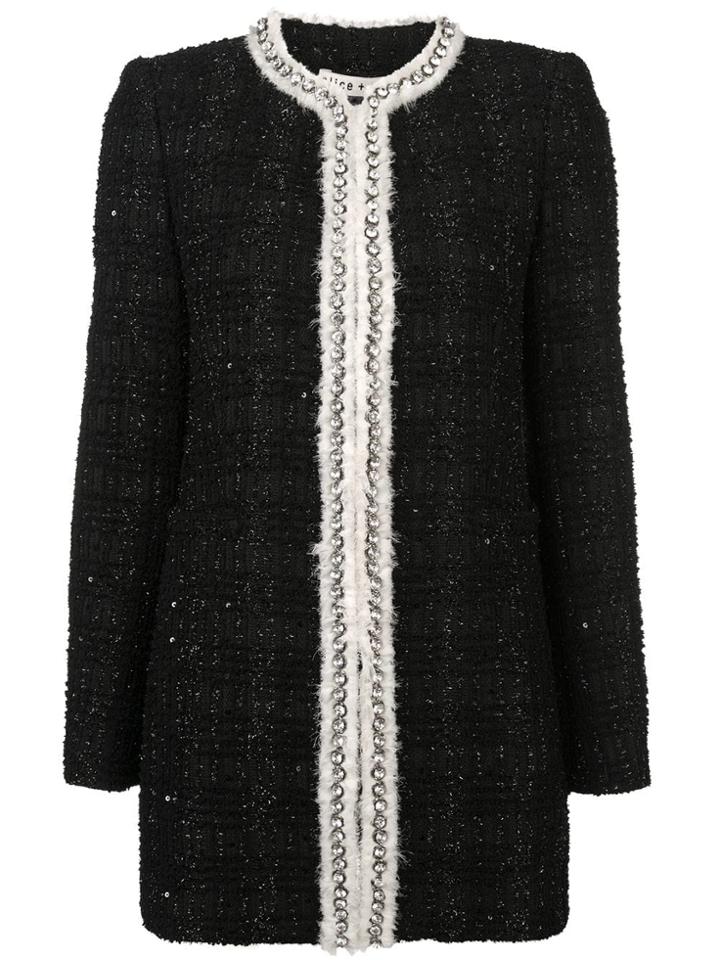 Alice+olivia Andreas Tweed Jacket - Black