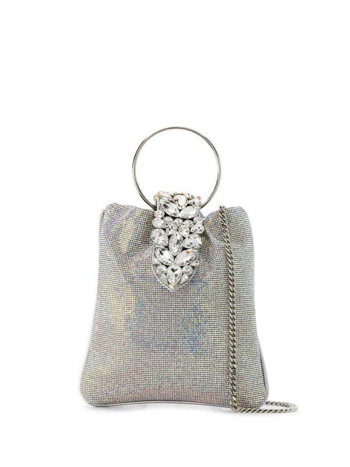 Gedebe Crystal Embellished Tote - Silver
