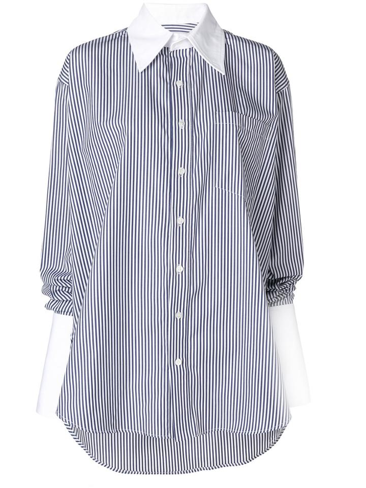 Matthew Adams Dolan Oversized Striped Shirt - Blue