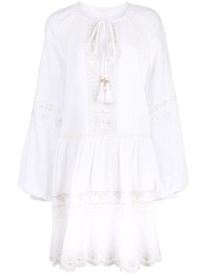 Jonathan Simkhai Thread Embroidered Peasant Dress - White