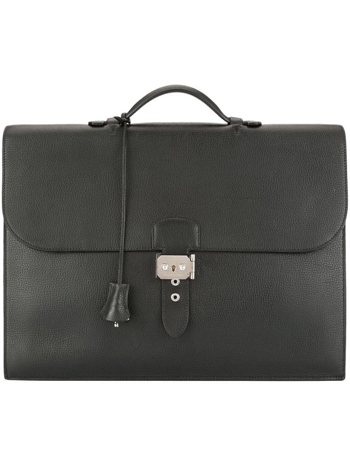 Hermès Vintage Sac A Depeche 38 Business Hand Bag - Black