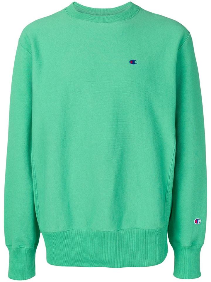 Champion Logo Long-sleeve Sweater - Green