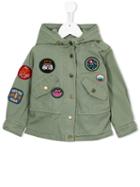 American Outfitters Kids Patch Appliqué Parka, Girl's, Size: 12 Yrs, Green