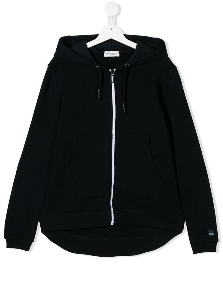 Paolo Pecora Kids Teen White Out Print Hoodie - Blue