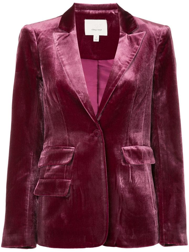 Cinq A Sept Single-breasted Velvet Blazer - Purple