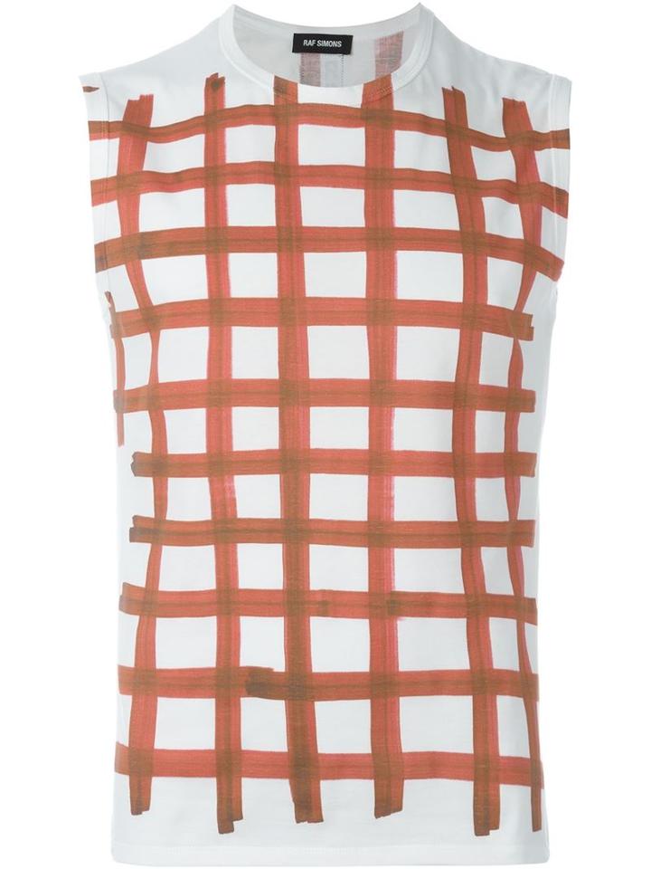 Raf Simons Grid Paint Effect Sleeveless Tank