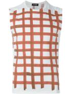 Raf Simons Grid Paint Effect Sleeveless Tank