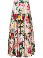 Dolce & Gabbana Floral Print Pleated Skirt - Pink