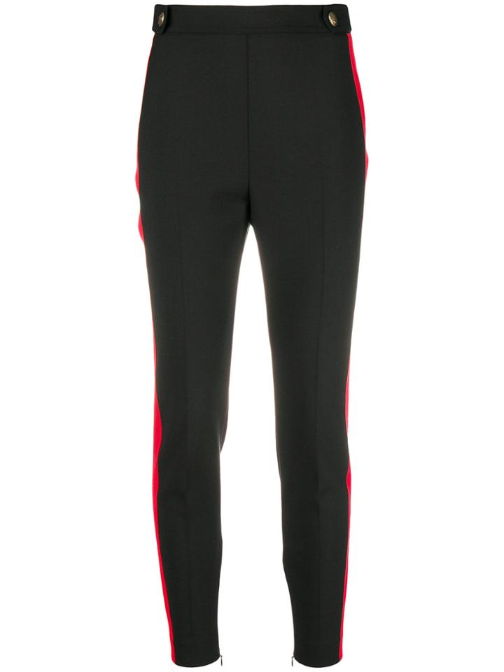 Alexander Mcqueen Side-stripe Fitted Leggings - Black