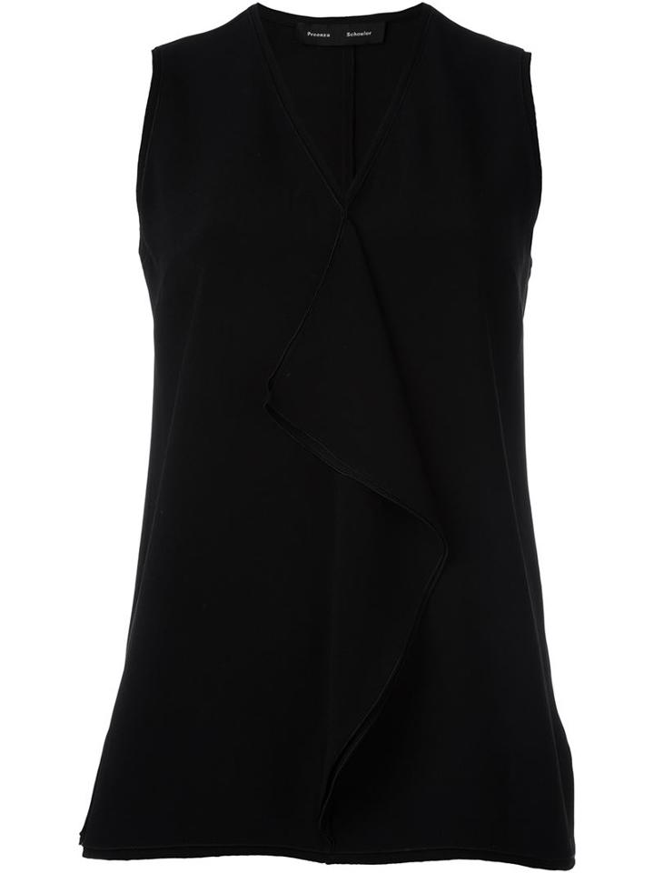 Proenza Schouler - Wrap Style Tank Top - Women - Silk/acetate/viscose - 6, Black, Silk/acetate/viscose