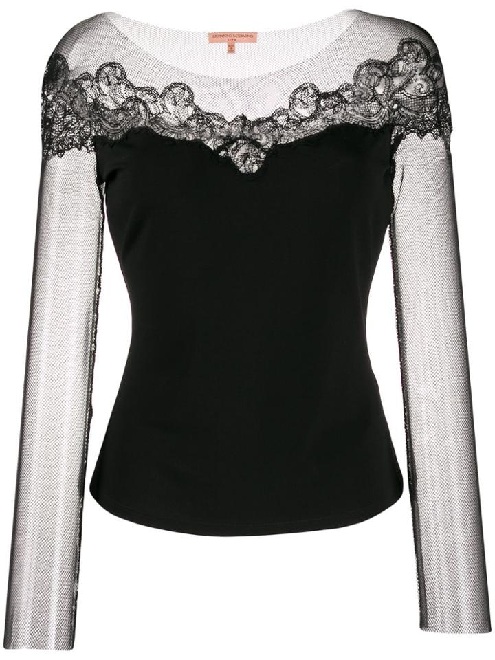 Ermanno Scervino Jersey Lace Top - Black
