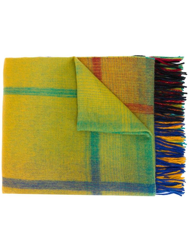 Paul Smith Check Print Scarf - Green