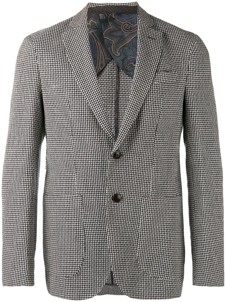 Etro Patterned Long Sleeve Blazer - Black