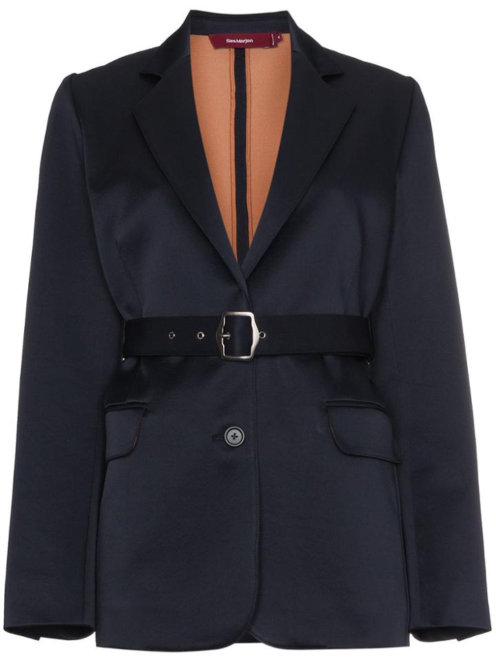 Sies Marjan Silk Belted Blazer - Blue