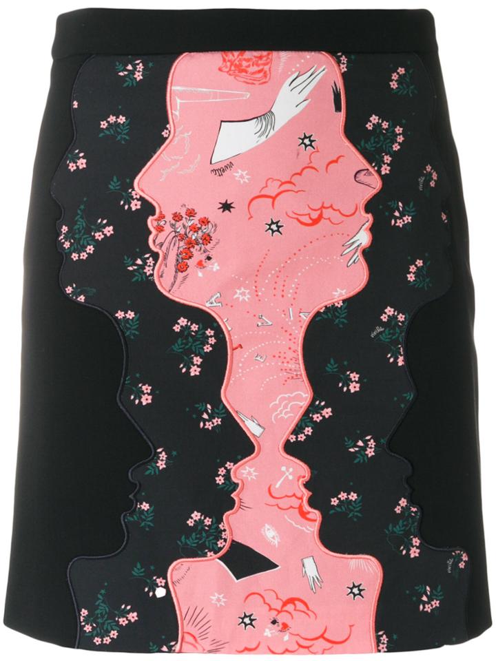 Vivetta Face Print Mini Skirt - Black