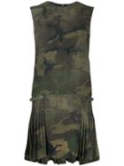 Ermanno Scervino Camouflage Pleated Dress - Green