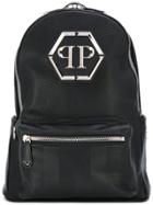 Philipp Plein Chevron Quilted Backpack - Black