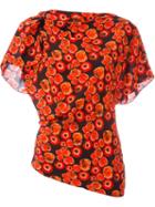 Lanvin Floral Print Top, Women's, Size: 42, Red, Silk