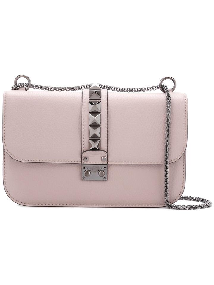 Valentino Valentino Garavani Rockstud Shoulder Bag, Women's, Pink/purple, Calf Leather/metal (other)
