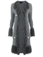 Andrea Bogosian Fringed Knit Cardi-coat - Grey