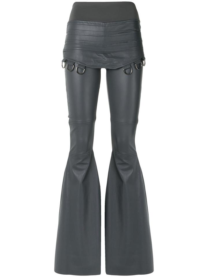 Andrea Bogosian - Wide Leg Trousers - Women - Leather - M, Women's, Grey, Leather